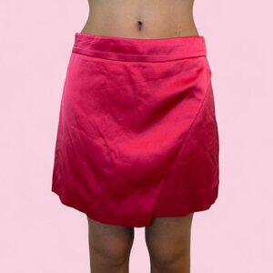 zara hot pink satin mini skirt